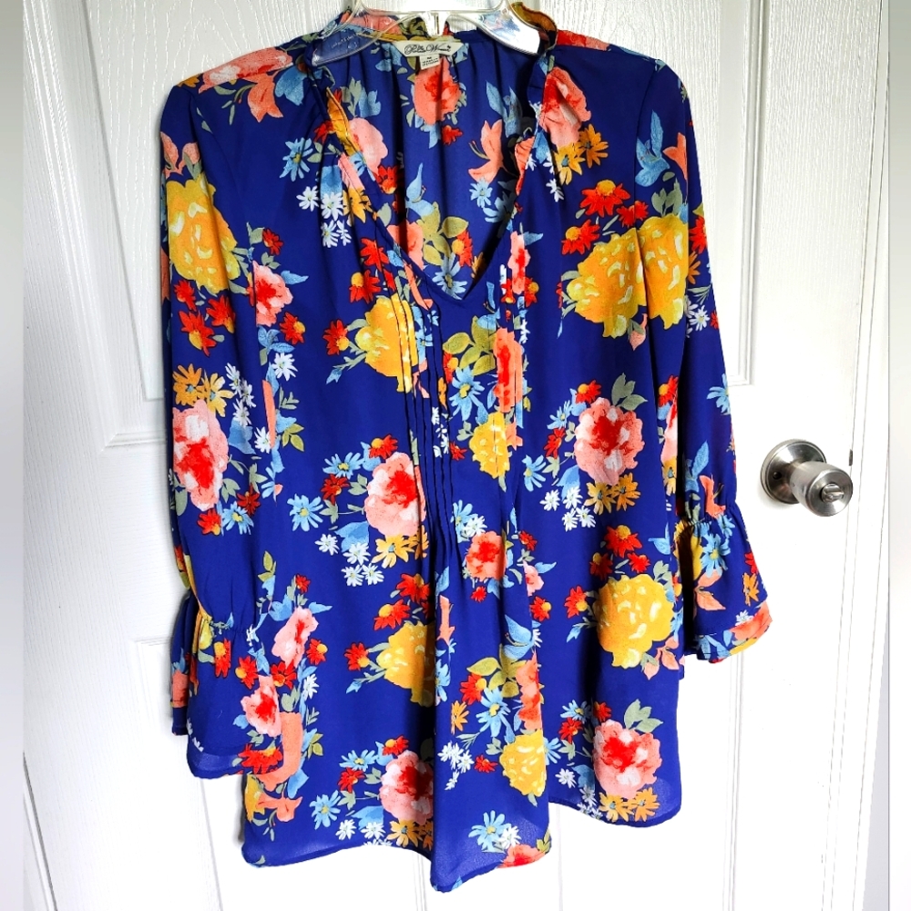 Floral Blue Women's Top